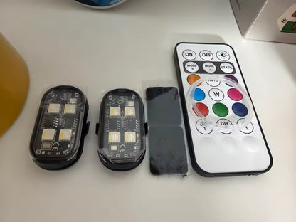 RGB Światła LED do Auta z Pilotem — 8 Kolorów, Stroboskop, Wodoodporne